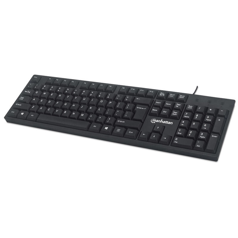 Teclado inglés manhattan 179324 usb qwerty negro
