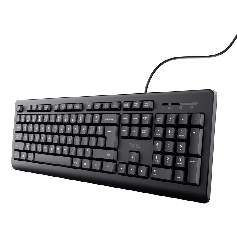 Teclado inglés  trust basics  usb qwerty  de ee.uu. negro