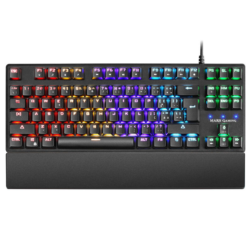 Teclado mecÁnico portuguÉs mars gaming mkxtklbpt switches mecÁnicos outemu sq azul iluminaciÓn rgb reposamuÑecas teclas tec inye