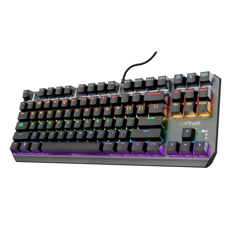 Teclado mecanico trust gaming gxt 834 callaz tkl juego 20 modos de color rgb 24407