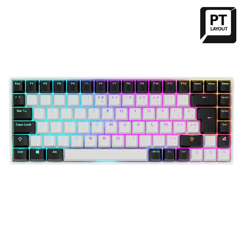 Teclado portugués sharkoon skiller sgk50 s3, gaming blanco