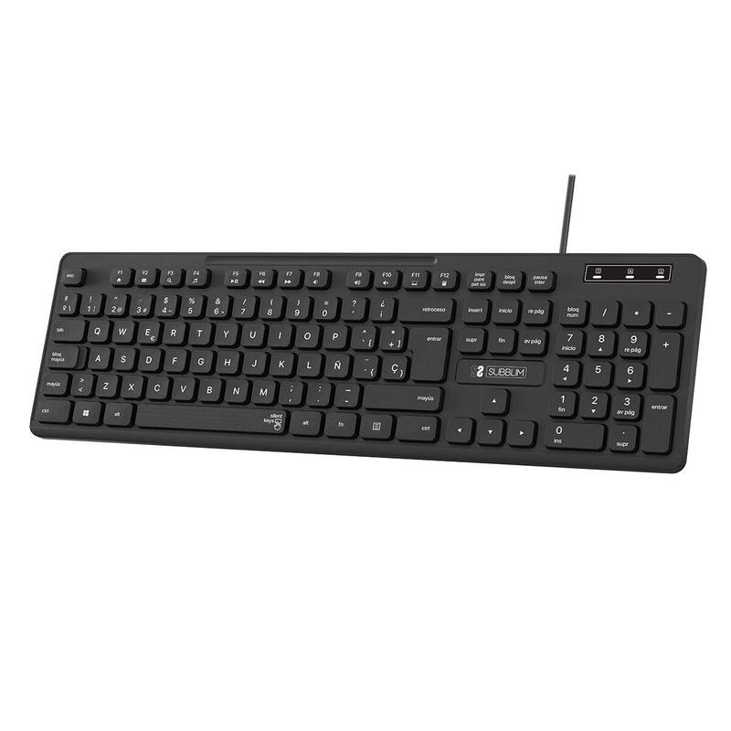 Teclado subblim business slim silencioso negro