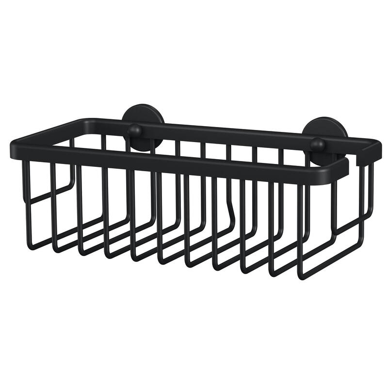 Tesa moon black aluminio montado en pared cesta de ducha