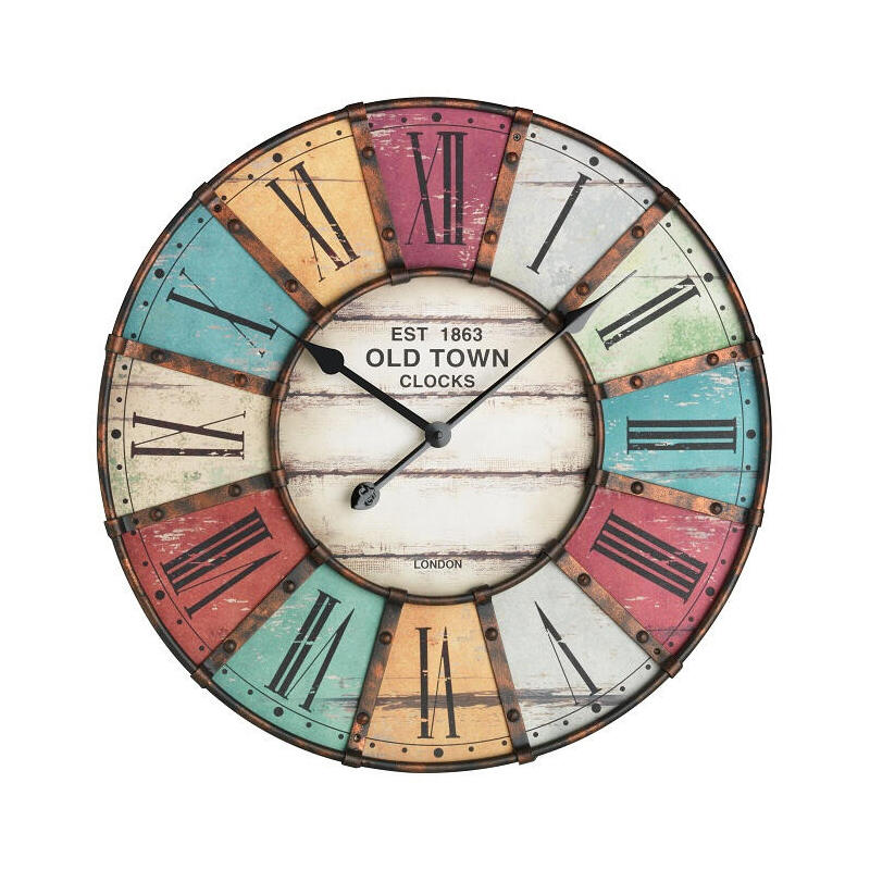 Tfa-dostmann 60.3021 reloj de pared reloj de pared mecÁnico cÍrculo cian, marfil, rojo, amarillo