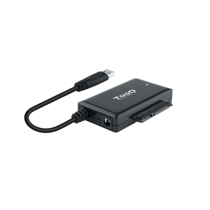 Tooq adaptador usb 3.0 usb-a a sata para discos duros de 2.5? y 3.5? con alimentador – negro