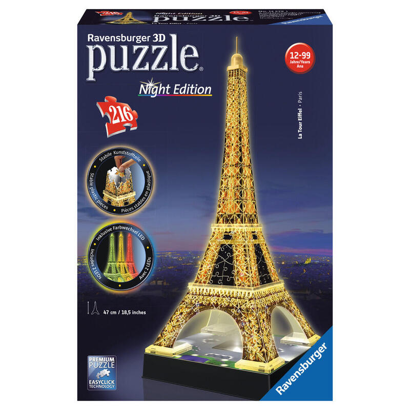Torre eiffel iluminada puzzle 216 piezas