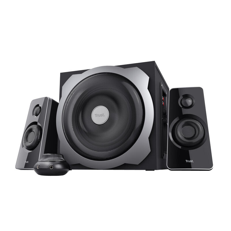 Trust altavoces tytan 2.1, 60w rms, control volumen, jack 3.5mm, negro