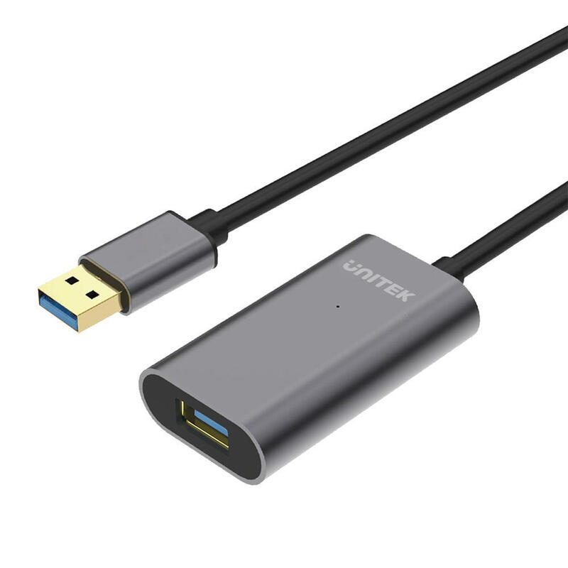 Unitek cable usb 5m 3.2 gen 1 (3.1 gen 1) 3.0 extensiÓn activa, 5m, aluminio, y-3004