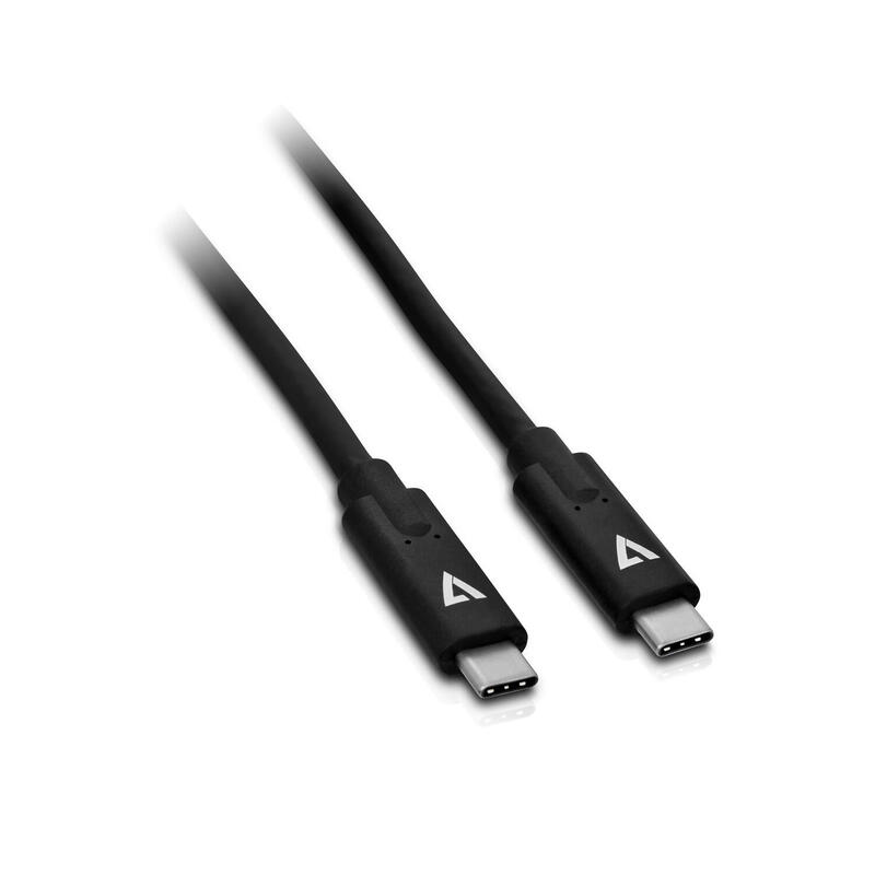 V7 cable usb negro con conector usb-c macho a usb-c macho 2m 6.6ft