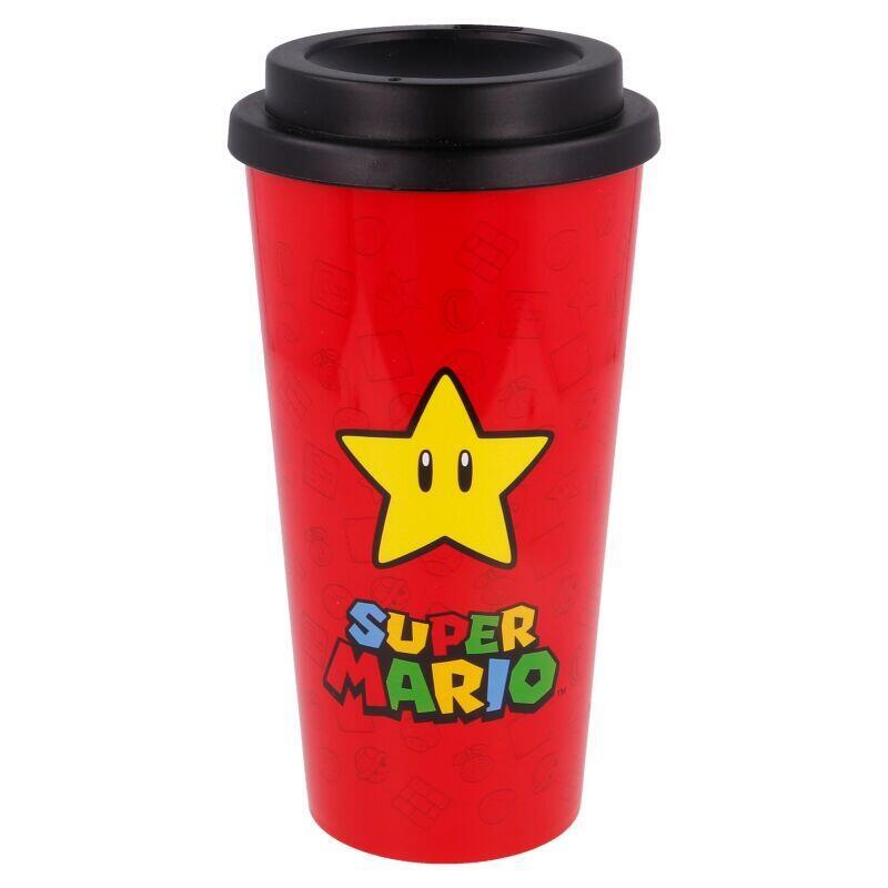 Vaso cafe doble pared super mario bros nintendo 520ml
