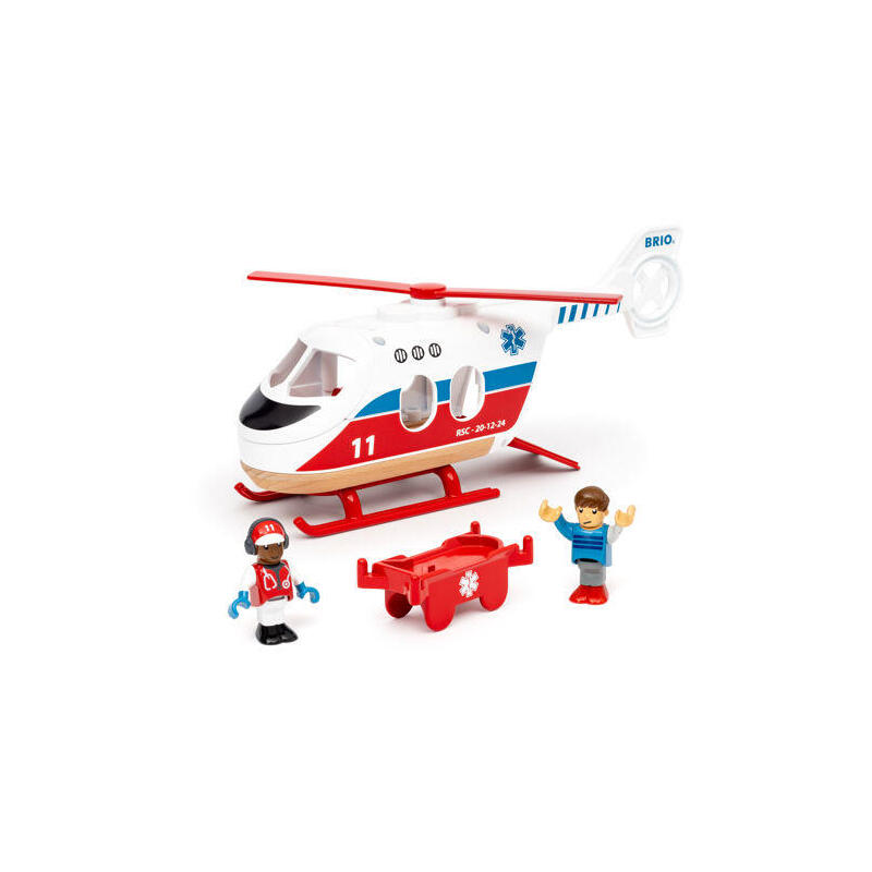 Vehículo de juguete de helicóptero de rescate mundial brio 63602200