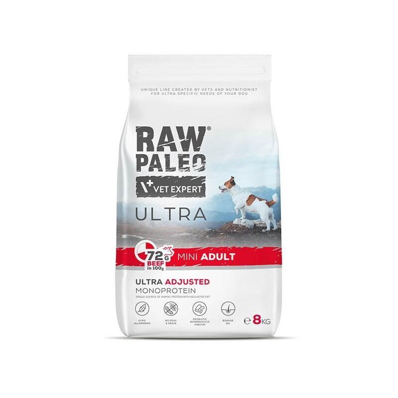 Vet expert raw paleo ultra mini adult beef – alimento seco para perros – 8 kg