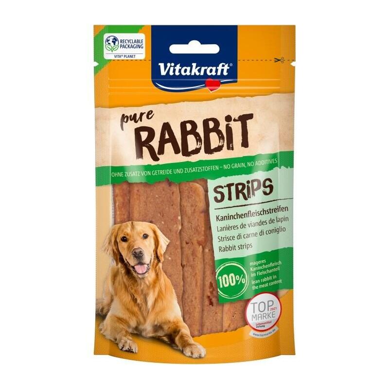 Vitakraft tratamiento de conejo rayas de carne de conejo para perros 80g