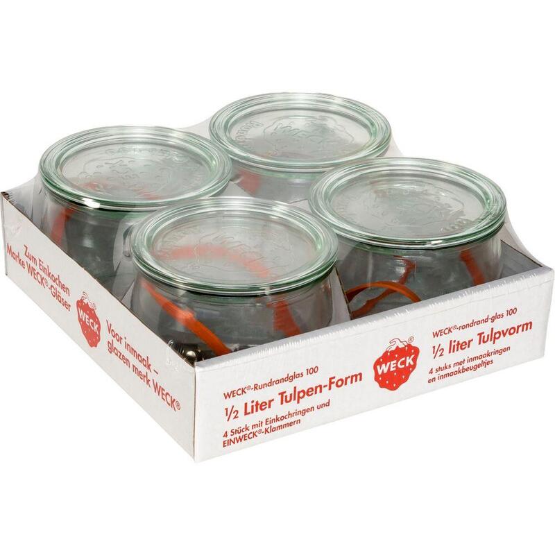 Weck round rim jar tulip 0,5l set of 4