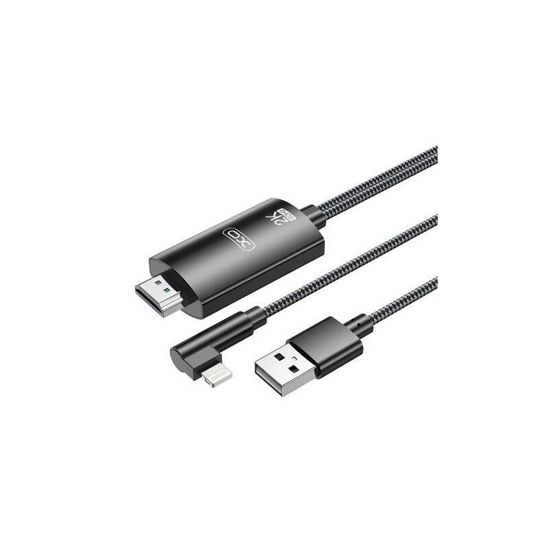 Xo adaptador de cable lightning a hdmi – longitud de 1.8m – soporte de resolucion 2k(60hz)/1080p – intercambio de datos y audio
