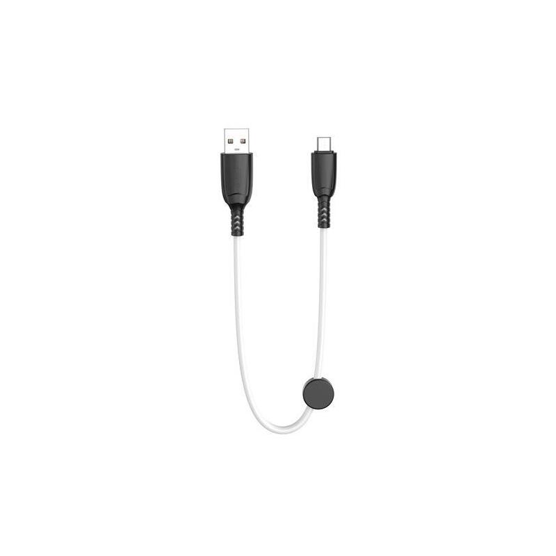 Xo cable nb247 carga rapida usb – micro usb – 6a – 25cm con clip – color blanco