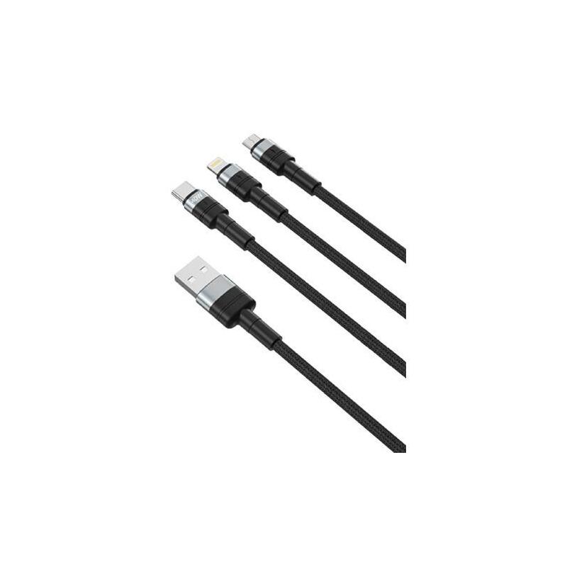 Xo cable nbq191 carga rapida 40w 3 en 1 – micro + tipo c + lightning a usb
