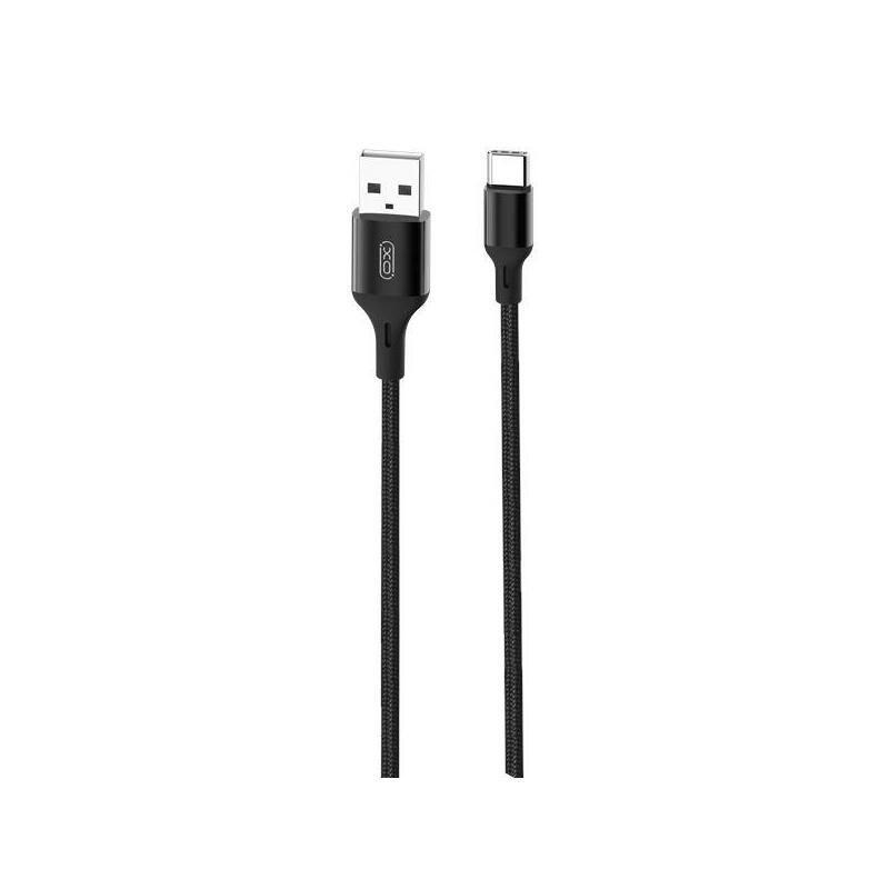 Xo cable usb-a macho a tipo c – carga + transmision de datos alta velocidad – 2-4a – 1m – color negro